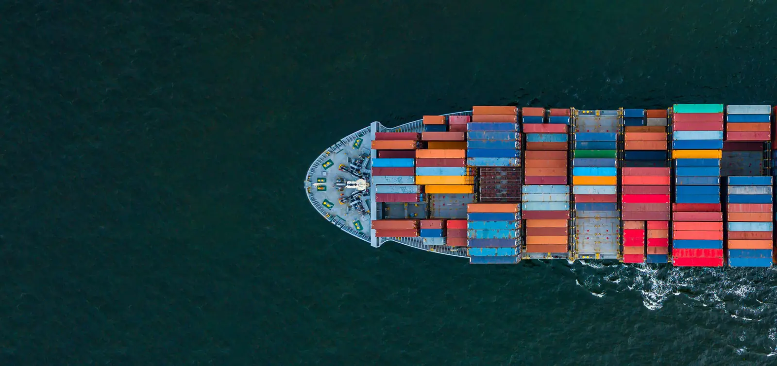 Container vessel at sea